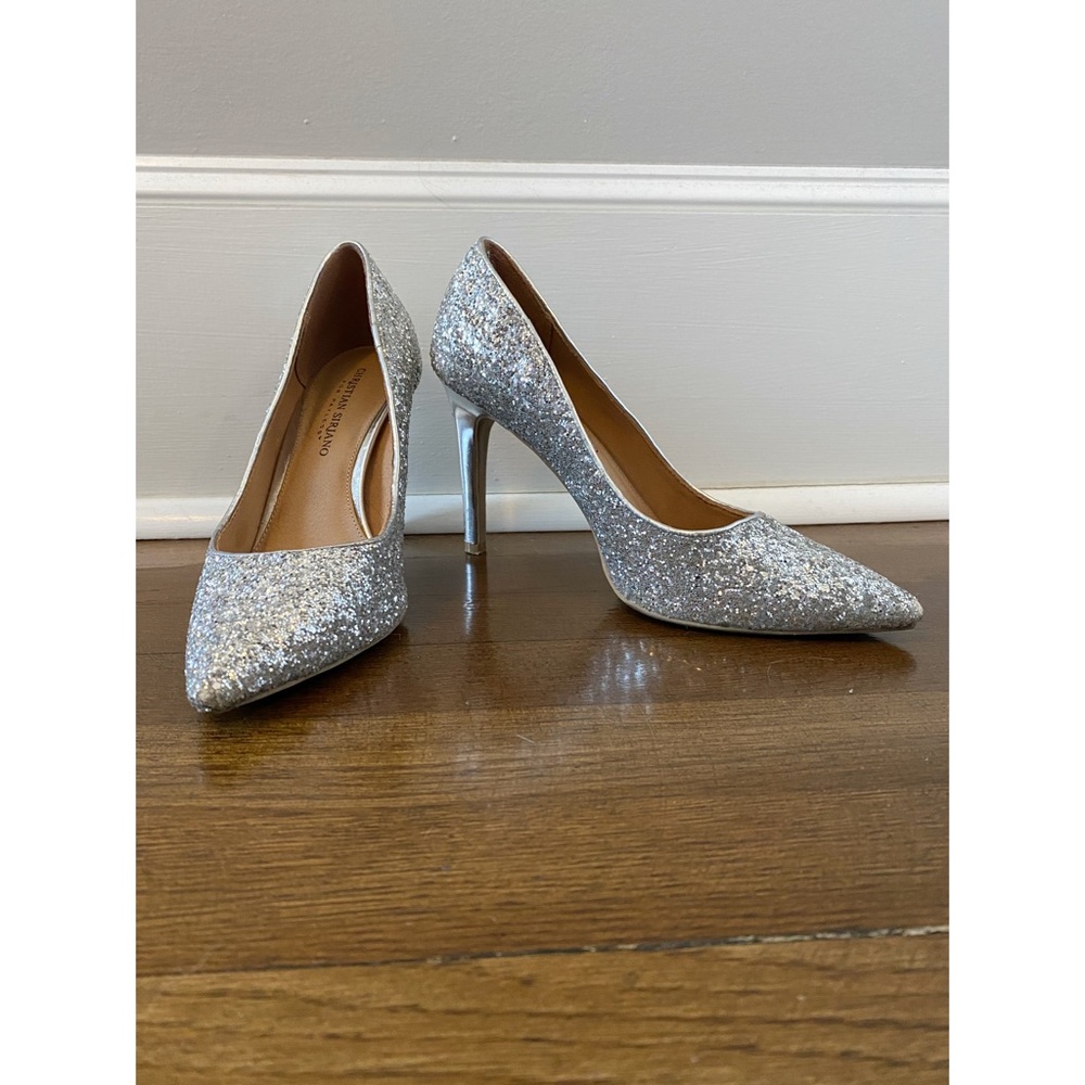 Silver Glitter Heels